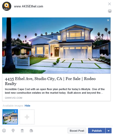 A property listing shared in a Facebook post