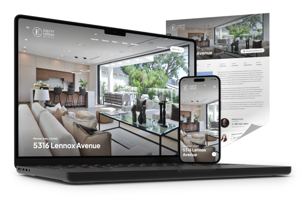 A QwikVid single-property website shown on desktop and mobile devices