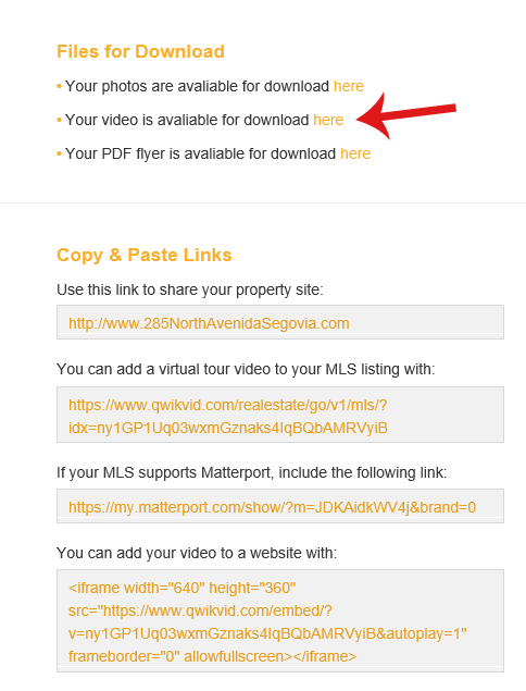 Download your project video
